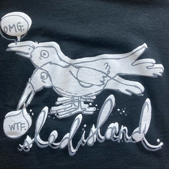 American Apparel Sled Island Black T-Shirt Tee - Picture 8 of 9